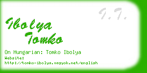 ibolya tomko business card